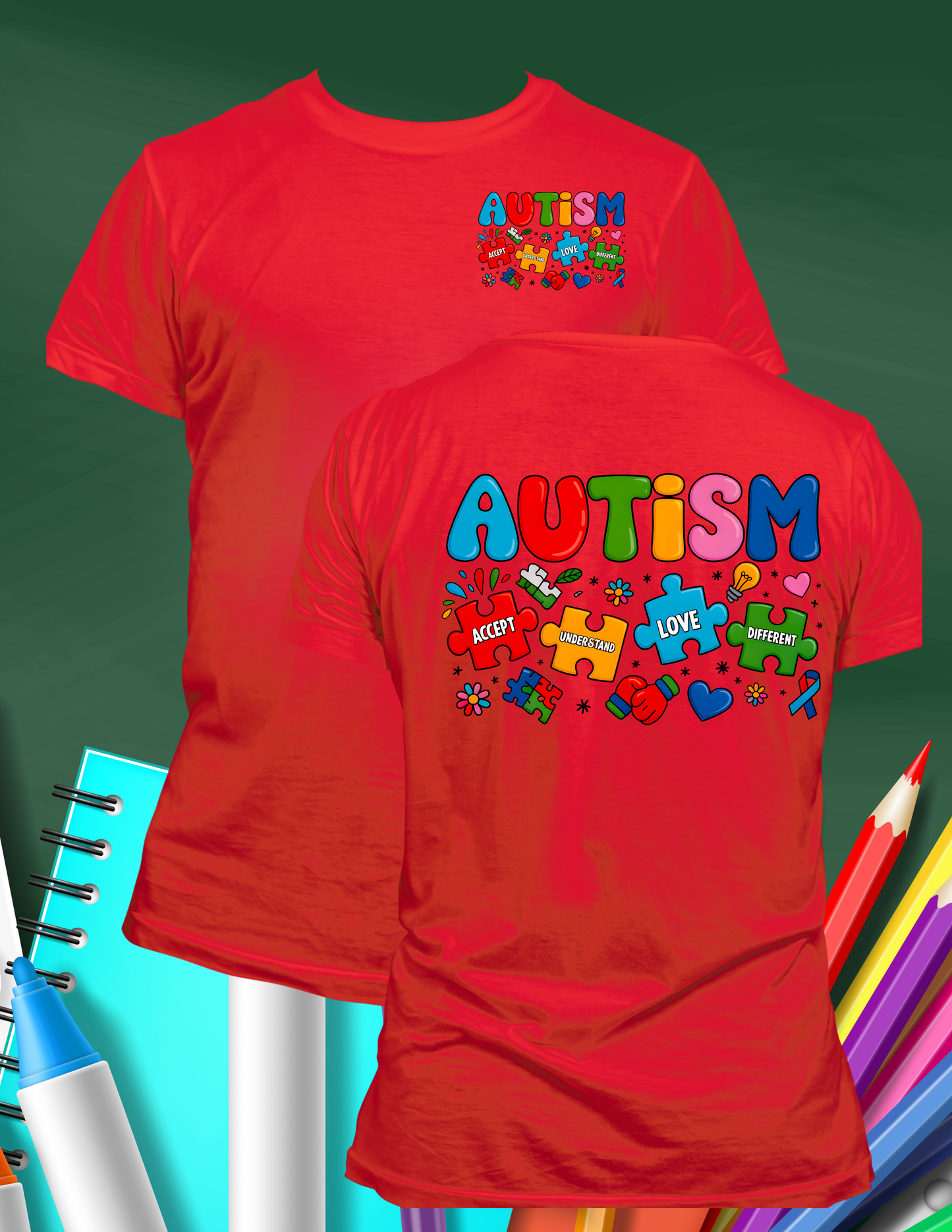 "Autism" Puzzle Design Large Autism Lettering