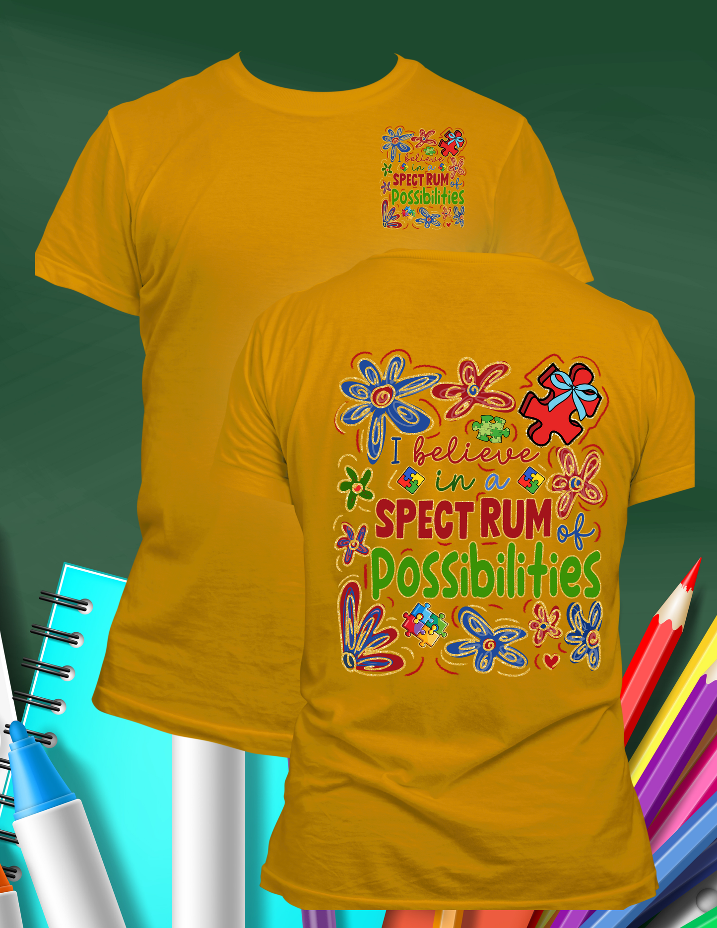 Autism Square Flower Design